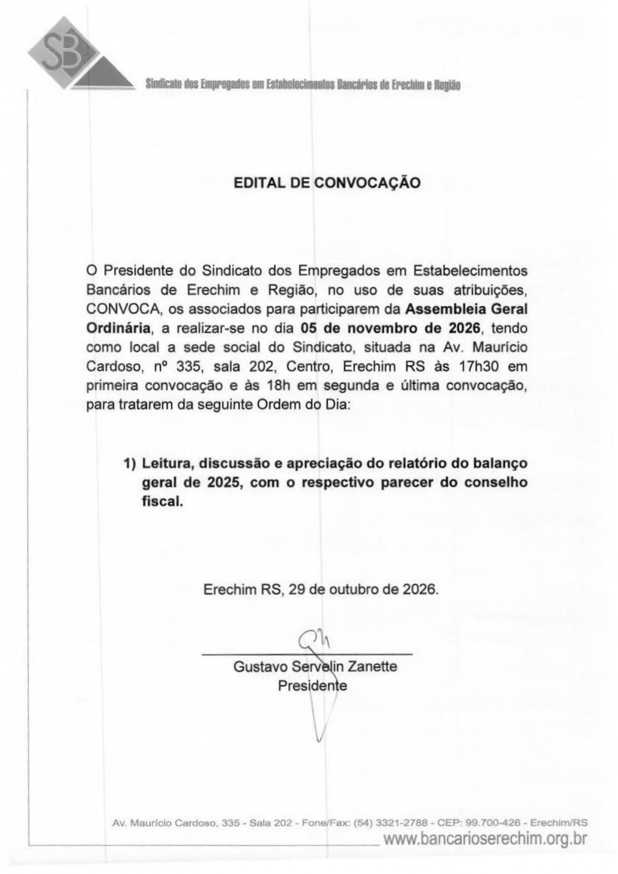 Edital Presta��o de Contas