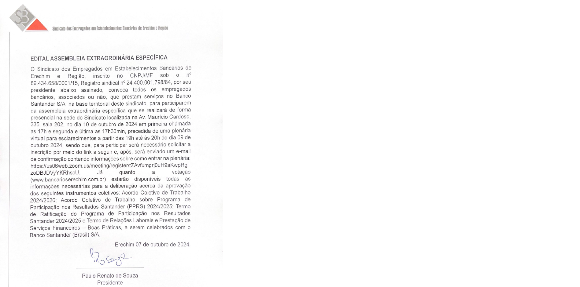 Edital Santander - Minutas 