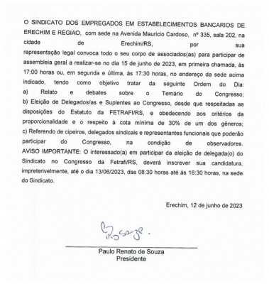 EDITAL DE CONVOCA��O 